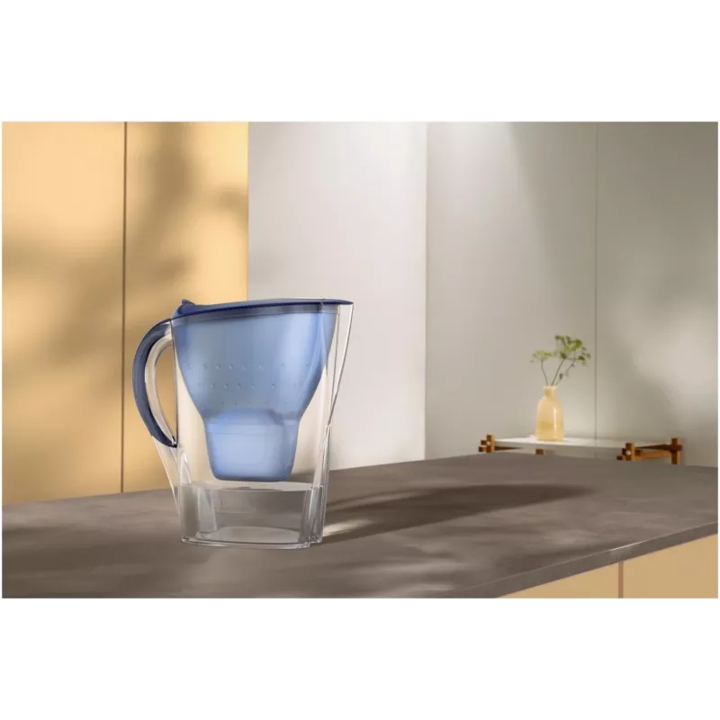 Wasserfilterkanne BRITA Marella XL, Tischfilter mit MAXTRA Kartuschen, 3,5 l Tank, 2 l Filterkapazität, blau