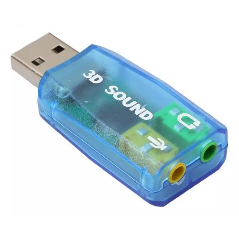 USB Externe Soundkarte Gembird Virtus2 — USB-Schnittstelle, 3,5 mm Kopfhörer, blau transparent