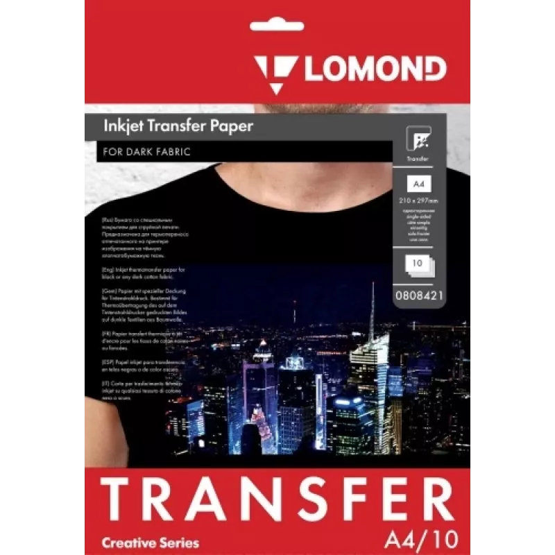 Transferpapier Lomond A4 für dunkle Stoffe, 10 Blatt