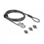 Kabelschloss DELOCK 20677 — Kombinations-Laptop-Sicherheitskabel 2 m, Ø 4,4 mm, schwarz/silber