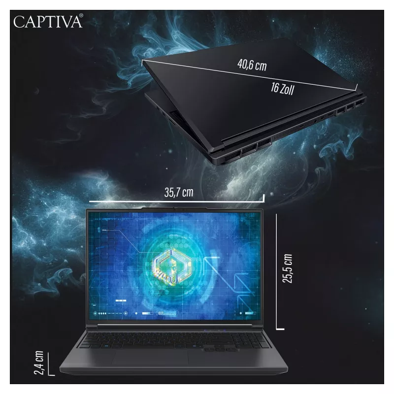 Laptop Captiva 99480 — Modell 99480, kein Betriebssystem installiert, onboard/diskrete GPU nicht verfügbar