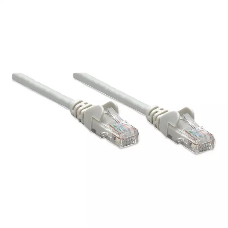 Intellinet Netzwerk-Patchkabel, Cat6, 2 m, Grau, CCA, U/UTP, PVC, RJ45, vergoldete Kontakte, rastnasenschutz, Knickschutztülle, lebenslange Garantie