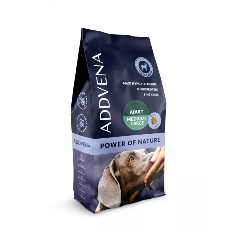ADDVENA Power of Nature Adult Medium/Large Lamb - Trockenfutter für Hunde - 10kg