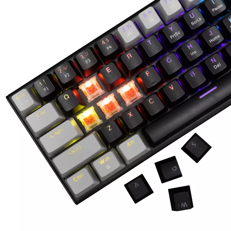 Mechanische Gaming-Tastatur White Shark Wakizashi WAKIZASHI-2 mit US Red Switches, Schwarz-Grau