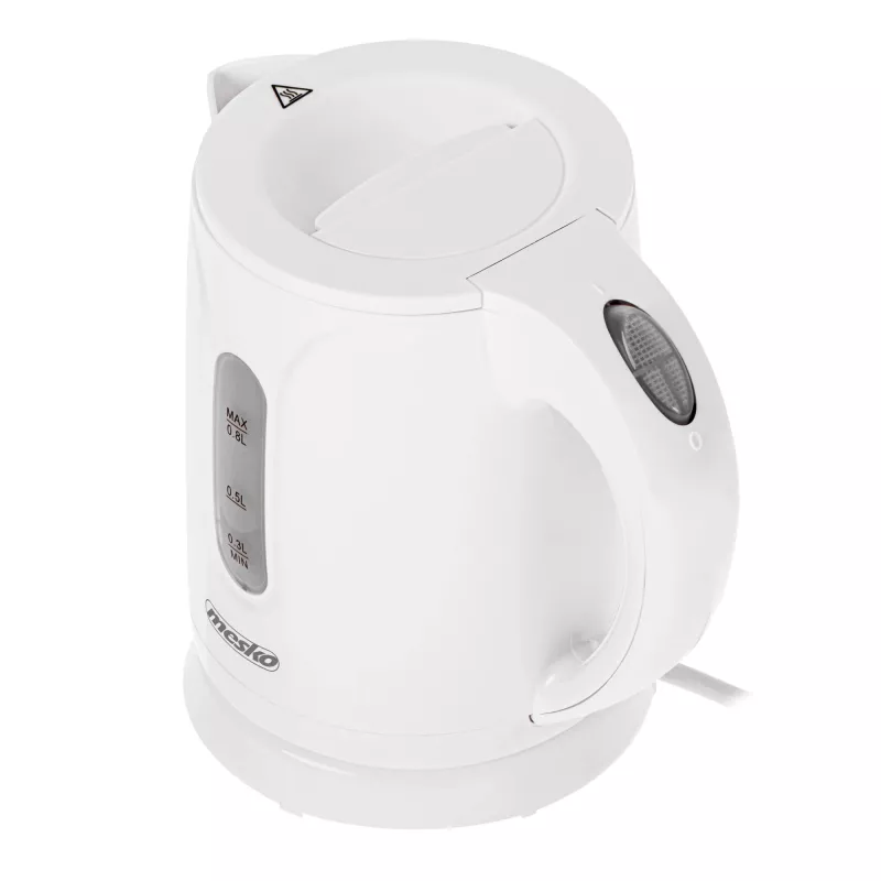 Mesko Wasserkocher | MS 1376 | Elektrisch | 850 W | 0,8 L | Kunststoff | 360°-Drehsockel | Weiß