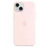 Silikonhülle mit MagSafe für iPhone 15 Plus – Hellrosa