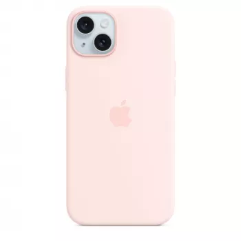 Silikonhülle mit MagSafe für iPhone 15 Plus – Hellrosa