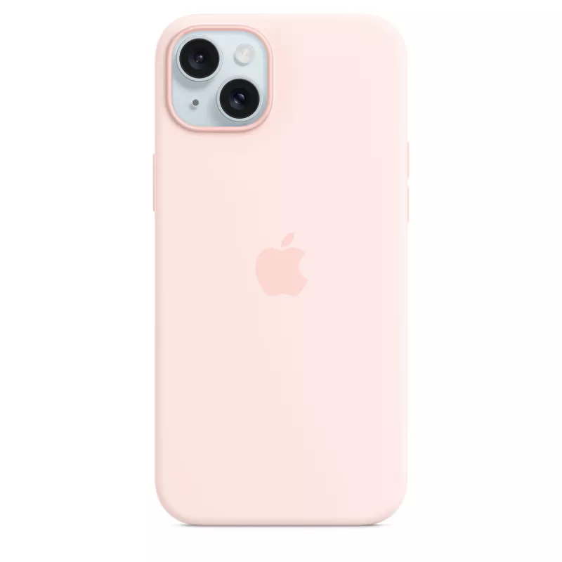 Silikonhülle mit MagSafe für iPhone 15 Plus – Hellrosa