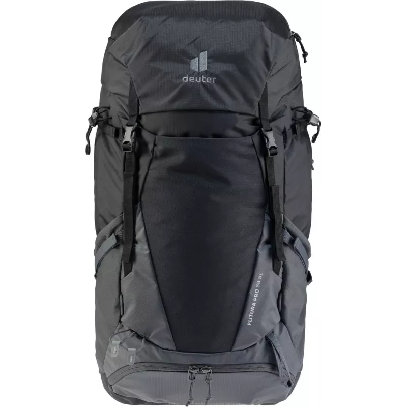 Backpack Deuter Futura Pro 38 L — 38-Liter-Wander- und Bergsteigerrucksack, belüfteter Rücken, Hüftgurt, Brustgurt, Schwarz