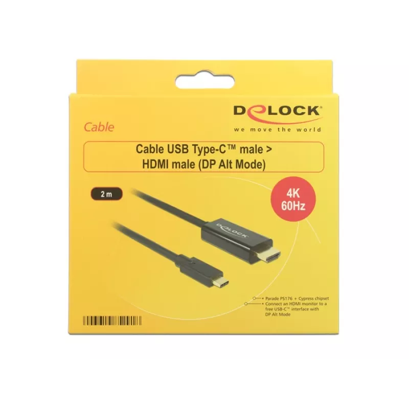 Video-Kabeladapter DeLOCK 85291 USB Type-C HDMI 2 m Schwarz