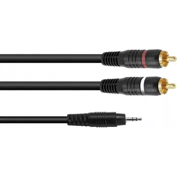 Audio-Adapterkabel Omnitronic 3,5-mm-Klinke auf 2×Cinch, 6 m, Modell 30225148