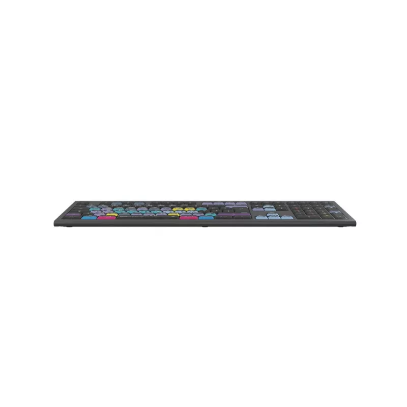 Logickeyboard ASTRA 2 DaVinci-Resolve-Tastatur für Mac, in voller Größe, kabelgebunden USB, Scherenmechanik, QWERTZ Deutsch, Schwarz