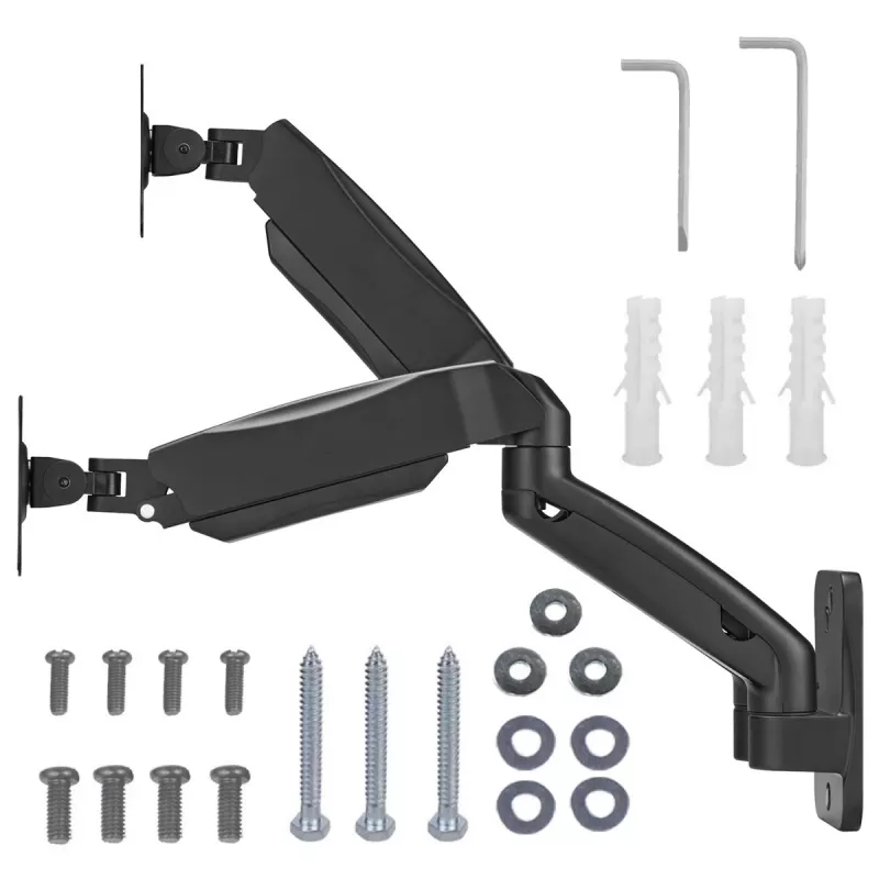 Maclean Wandhalterung für zwei Monitore, 17-32'', max. 9 kg, mechanische Feder, MC-988