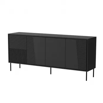 4D ABI Kommode 200x45x88 matt schwarz