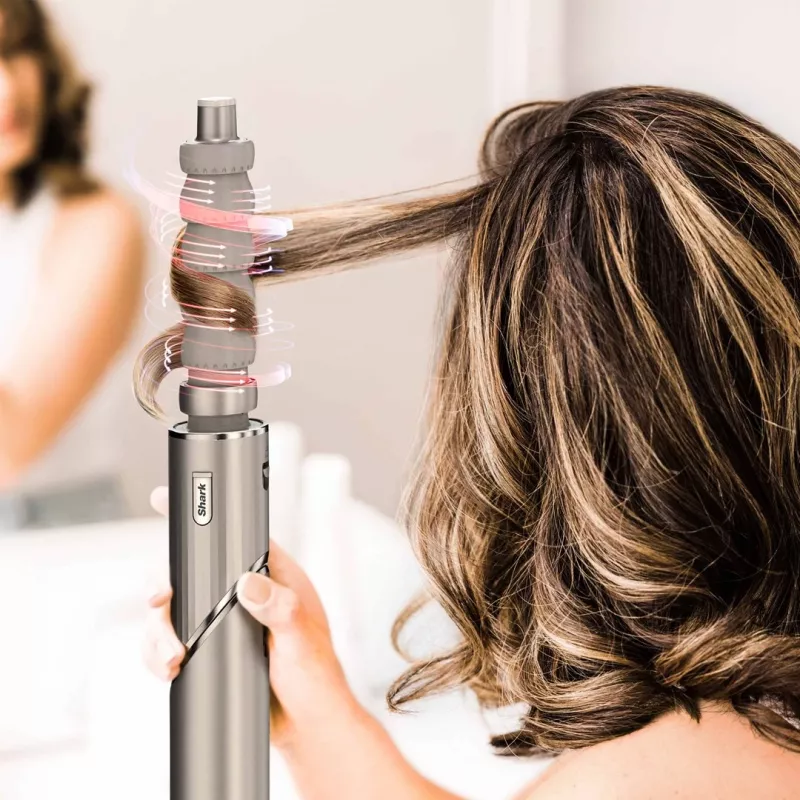 Shark FlexStyle 5-in-1 Air Styler & Haartrockner mit Auto-Wickel-Lockenwicklern, Flachbürste, Ovalbürste, Düsenaufsatz, Diffusor, Aufbewahrungstasche, ohne thermische Schäden