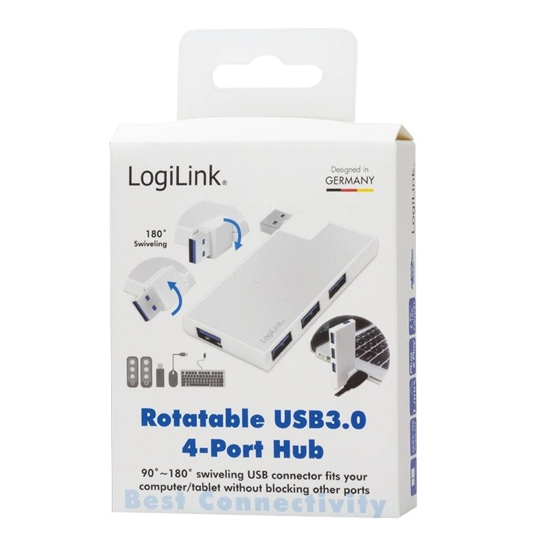 USB 3.0 4-Port Hub, silber