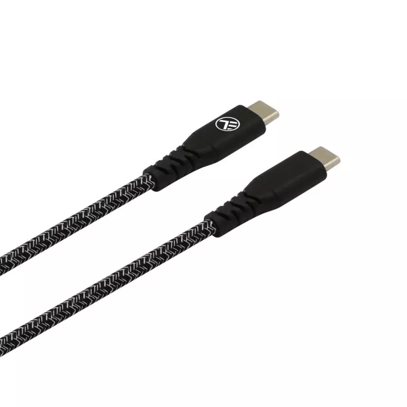 USB-Typ-C-auf-Typ-C-Datenkabel Tellur TLL155471, 1 m, 3 A, 60 W PD, Nylongeflecht, schwarz