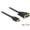 Videokabel-Adapter DeLOCK 85655 3m HDMI Typ A DVI Schwarz