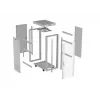 19 Zoll 32HE LANBERG Stand-Rack-Schrank 600×800 mm Grau mit Glastür und LCD (flach Pack)