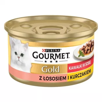 Nassfutter für Katzen Purina Nestlé GOURMET Gold Adult 85 g — Huhn & Lachs, Protein 7%, Feuchtigkeit 82%