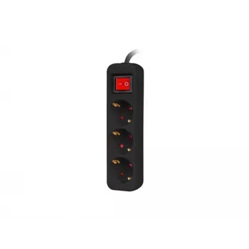 Stromverlängerung Lanberg PS1-03F-0150-BK 1,5 m 3 Schutzkontakt-Steckdosen Innenbereich Schwarz