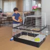 Käfig FERPLAST Casita 100 für Kaninchen und Meerschweinchen, Metall/Kunststoff, 960×570×560 mm, Taupe/Weiß