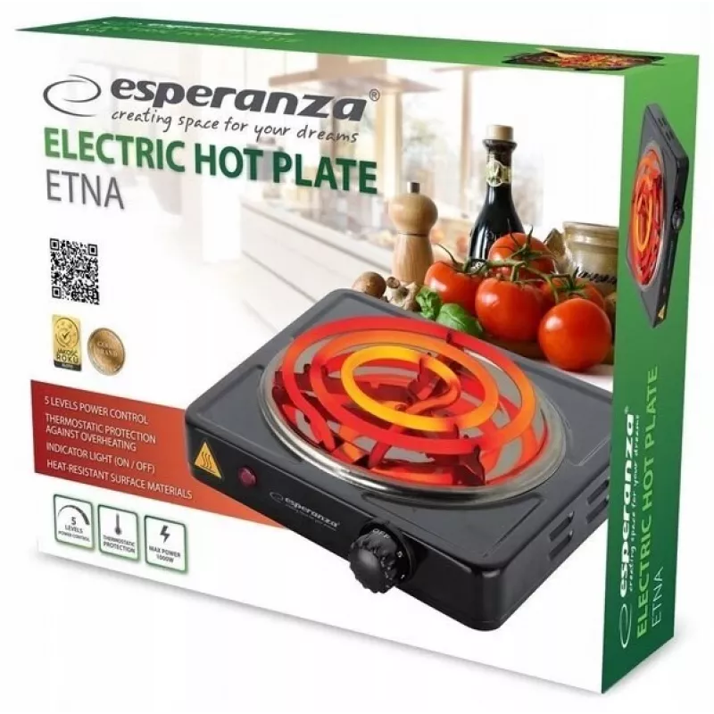 Esperanza EKH012K Kochfeld Schwarz Tischgerät 21 cm 1 Zone(n)