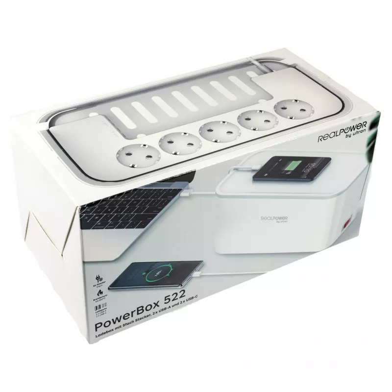 Stromverteiler RealPower PowerBox 522 1,5 m 5 AC-Steckdosen Innenbereich Weiß