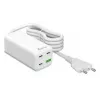MediaRange MRMA124 mobiles Ladegerät 100W AC, 3x USB-C, 100–240V Eingang, 1,5 m Kabel, Weiß
