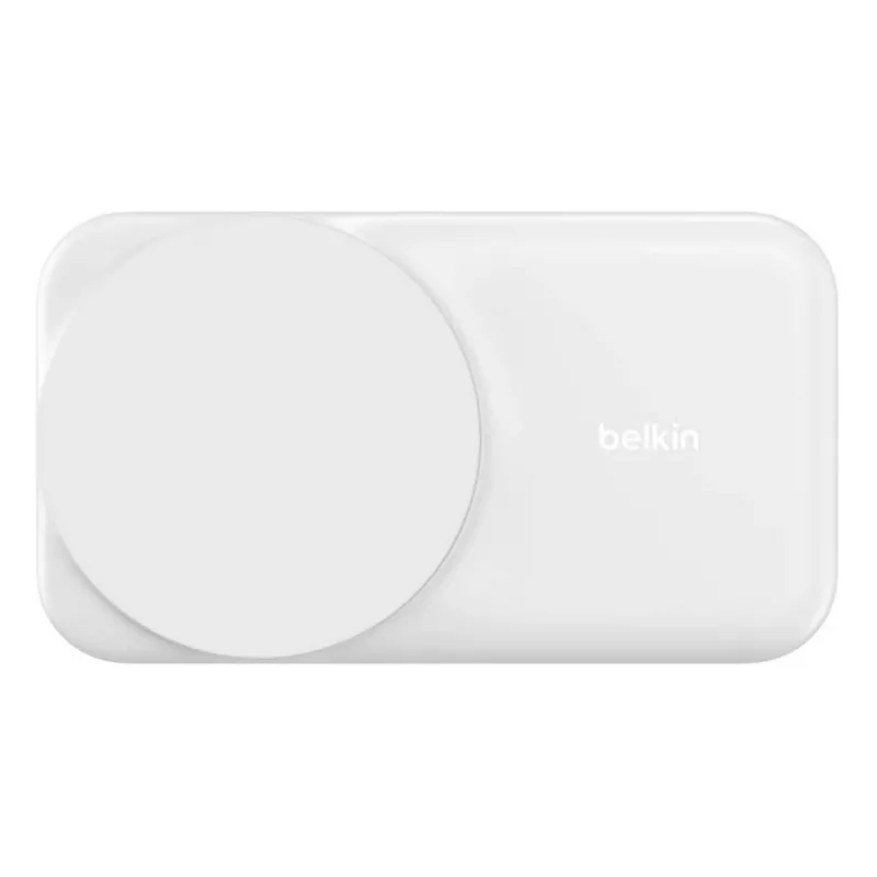 Indoor-Ladegerät Belkin UltraCharge 25W Qi2 3-in-1 Magnetisches Ladegerät EU Weiß Quadratisch