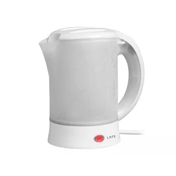 Elektrischer Wasserkocher LAFE LAFCZA45865, Edelstahl, 0,6 L, 600 W, hellgrau, klappbarer Verriegelungsdeckel