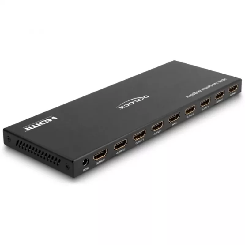 DeLOCK HDMI Splitter 1 x HDMI-Eingang auf 8 x HDMI-Ausgang 4K 60 Hz
