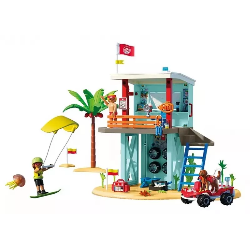 Spielset PLAYMOBIL Rettungsturm und Strandbuggy 71903 – Spielset mit Turm und Buggy