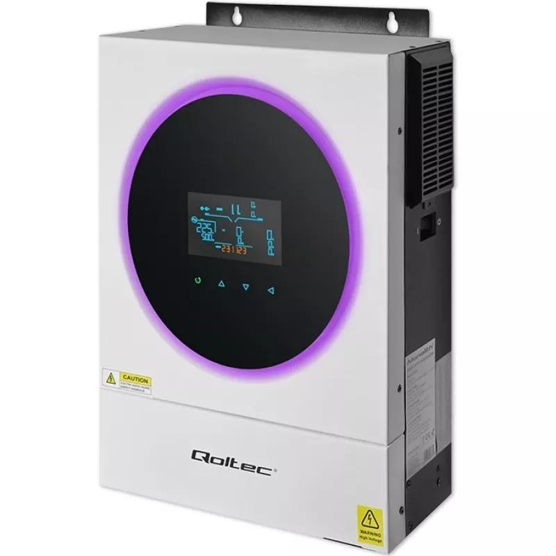 Qoltec, Spannungswandler, Hybrid-Solar-Wechselrichter Off-Grid 4kVA 4kW 120A MPPT LCD Wi-Fi BMS Sinus