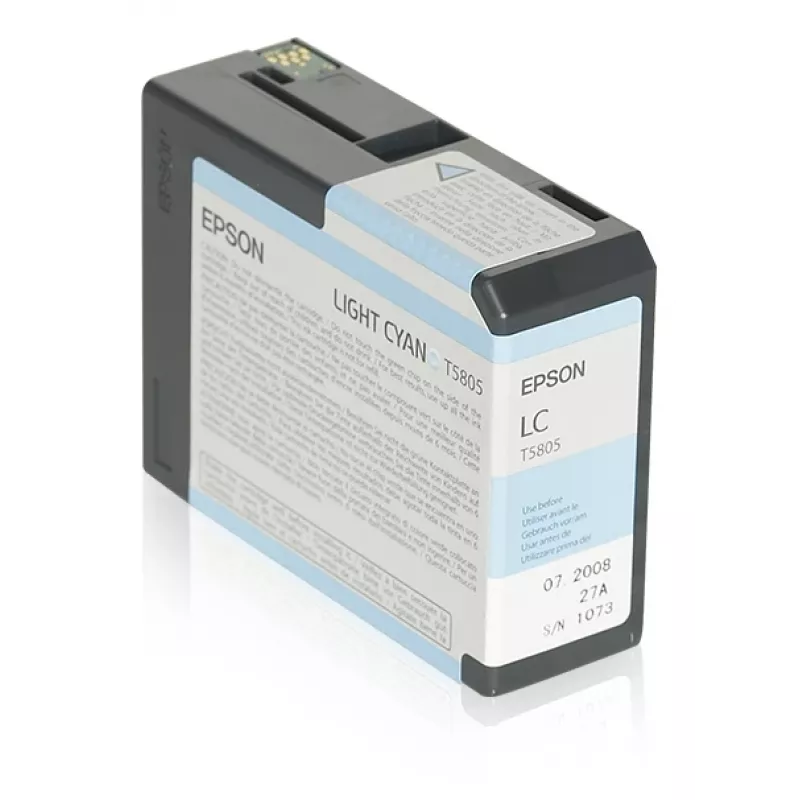 Epson Einzelpackung HellCyan T580500, HellCyan, Pigmenttinte, 80 ml, 1 Stück, Einzelpackung