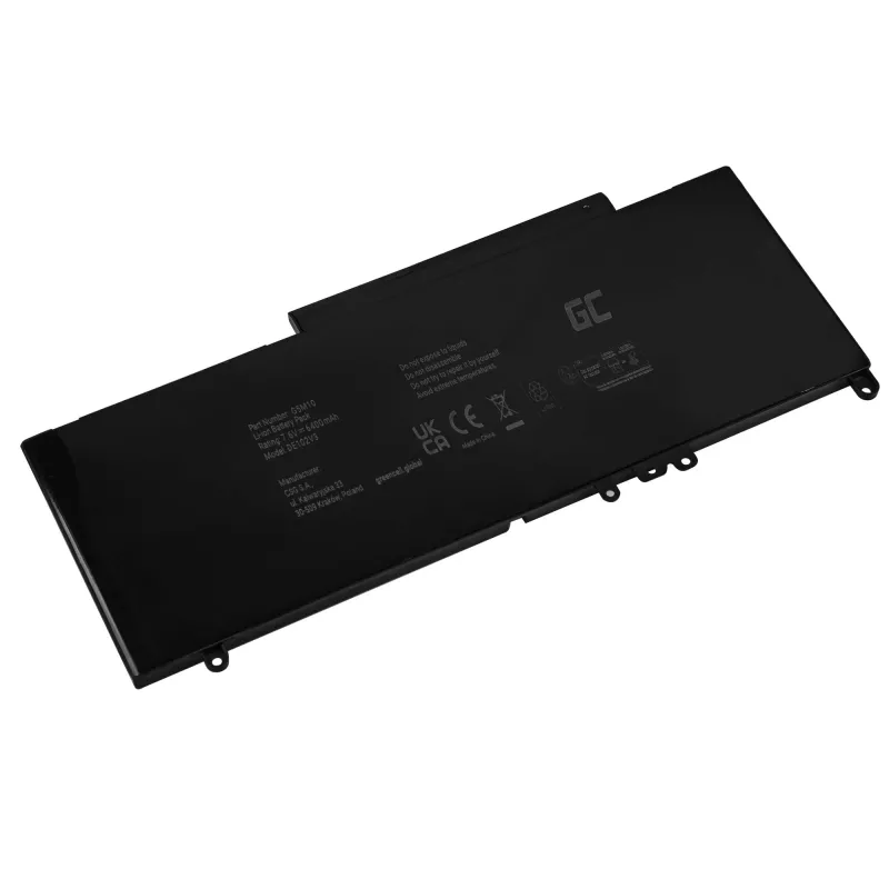 Grün Cell DE102V3 Akku für DELL Latitude E5250 E5450 E5550, 7,6 V 6200 mAh LiPo, schwarz