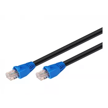 Netzwerkkabel RJ45 Outdoor Goobay Kategorie 6 UTP (U/UTP) gerade 50m (Schwarz), Schwarz