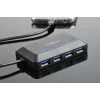 USB Hub GEMBIRD ACT-HUB3C-4P — USB 3.2 Gen 1 Type-A Host zu 4 × USB 3.2 Gen 1 Type-C, 5000 Mbit/s, schwarz