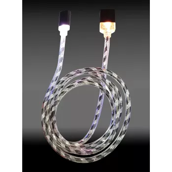 LC-POWER Kabel USB-Micro-1M-8 1m schwarz/silber, USB-A auf Micro-USB (LC-C-USB-MICRO-1M-8)