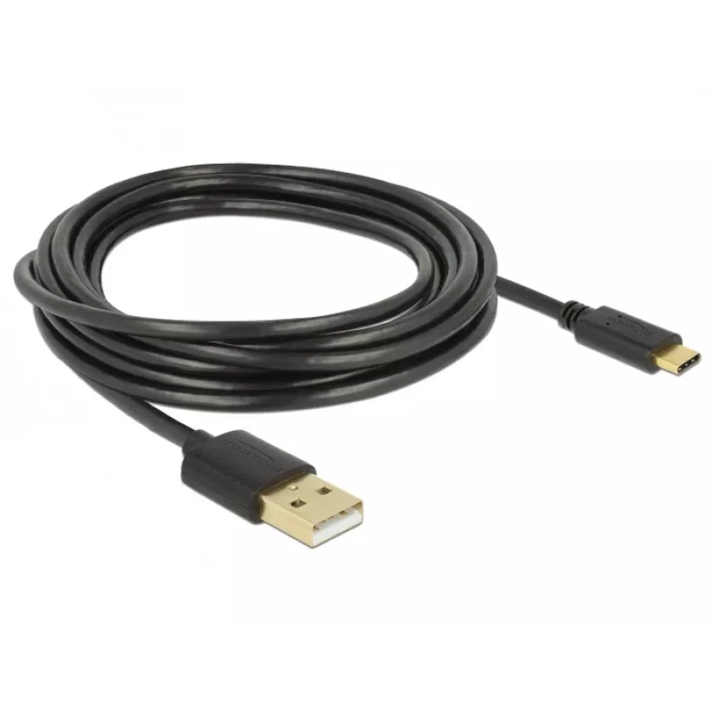 USB-Kabel DeLOCK 85209 USB 2.0 3 m USB A USB C Schwarz