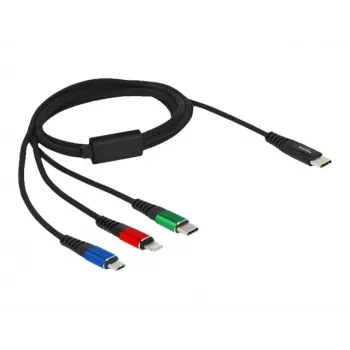 DeLOCK USB-Ladekabel 3-in-1 USB Type-C auf Lightning Micro-USB 1 m