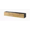 Cama Wohnzimmer-Schrankset VIGO 3 schwarz/Wotan-Eiche