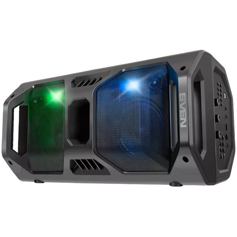 Lautsprecher SVEN PS-600, schwarz (50W, TWS, Bluetooth, FM, USB, microSD, LED-Display, 4000mAh)
