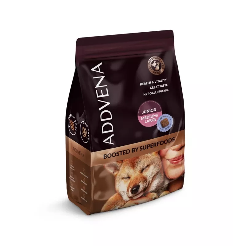 ADDVENA Boosted by superfoods Junior Medium/Large Beef - Trockenfutter für Hunde - 2,5 kg