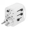 Reiseadapter GEMBIRD TPA-EU2A1C15-01-W – 15W, Typ-E-Stecker, 2× USB-A + 1× USB-C, 100–250V