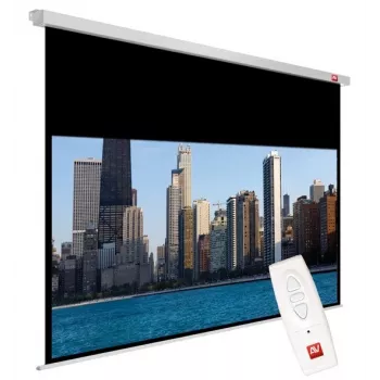 AVTEK Electric Projection Screen Video Electric 270, 4:3, viewable 195×260 cm, ceiling/wall mount, 20 cm Schwarz drop, 5 cm borders