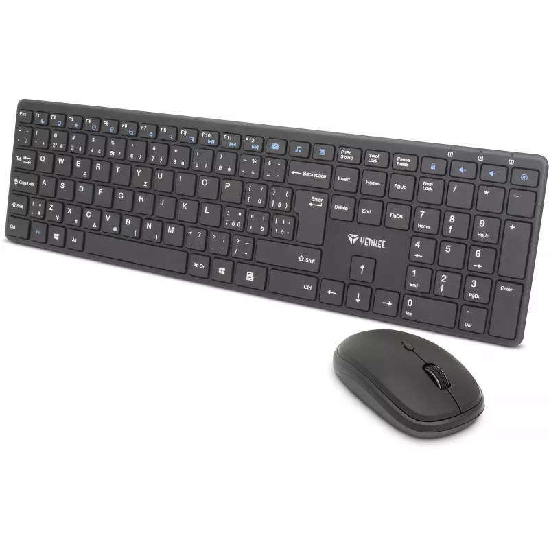 Kabelloses Tastatur-Maus-Set YENKEE YKB 2008CS — 2,4 GHz USB, kompaktes Layout