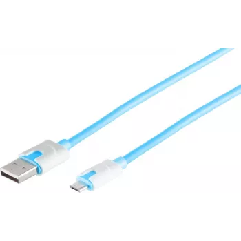 USB-Kabel S/CONN 14-50013 USB 2.0 2m USB A Micro-USB B Blau