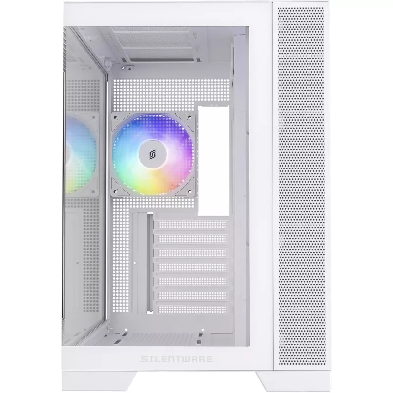 PC-Gehäuse Silentware View A-RGB White VIEWWHITE — Mid-Tower mit A-RGB-Beleuchtung, weiße Ausführung