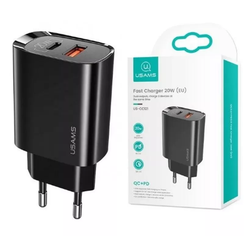 Ladegerät usams T35 20W PD3 USB-C auf USB Schnellladeadapter